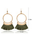 Bohemia Green Hollow Out Decorated Tassel Earrings