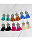 Bohemia Black Color-matching Decorated Tassel Earrings