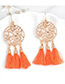 Bohemia White Hollow Out Decorated Tassel Earrings