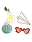 Fashion Light Yellow Pear Shape Decorated Brooch