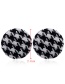 Retro White+black Round Shape Decorated Earrings