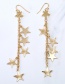 Fashion Gold Color Star Shape Decorated Long Earrings