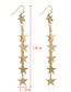 Fashion Gold Color Star Shape Decorated Long Earrings