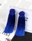 Fashion Blue Pure Color Decorated Long Earrings