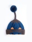 Lovely Sapphire Blue Fuzzy Ball Decorated Child Plus Cashmere Cap(0-2 Yesrs Old )