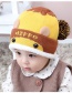 Lovely Yellow Fuzzy Ball Decorated Child Plus Cashmere Cap(0-2 Yesrs Old )