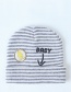 Lovely Gray Stripe Pattern Decorated Child Thin Cap(0-2 Yesrs Old )