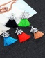Fashion Khaki Geometric Shape Diamond Decorated Tassel Earrings