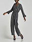 Fashion Dark Gray Pure Color Decorated Simple Jumpsuit