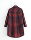 Fashion Red Grid Pattern Decorated Long Sleeves Dress