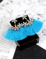 Fashion Black Geometric Shape Diamond Decorated Tassel Earrings