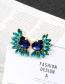 Fashion Green+blue Oval Shape Diamond Decorated Earrings