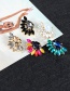 Fashion Multi-color Oval Shape Diamond Decorated Earrings