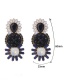 Fashion Black Flower Shape Decorated Simple Earrings