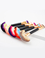 Trendy Plum Red+blue Sector Shape Decorated Makeup Brush