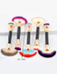 Trendy Plum Red+blue Sector Shape Decorated Makeup Brush