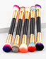 Trendy Gray+coffee Oblique Shape Decorated Makeup Brush