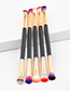 Trendy Yellow+pink Color Matching Decorated Eyebrow Brush
