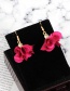 Fashion Navy Flower Pendant Decorated Earrings