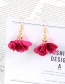 Fashion Plum Red Flower Pendant Decorated Earrings