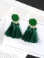Bohemia Green Pure Color Decorated Tassel Earrings