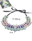 Bohemia Multi-color Waterdrop Shape Diamond Decorated Necklace