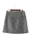 Fashion Gray Pure Color Decorated Simple Skirt