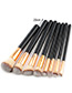 Fashion Brown Color-matching Decorated Brush (8pcs)