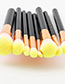 Fashion Yellow Color-matching Decorated Brush (8pcs)