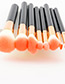 Fashion Light Orange Color-matching Decorated Brushes (8pcs)