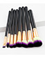 Fashion Black+purple Color-matching Decorated Brushes (8pcs)