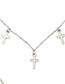 Elegant Gold Color Cross Shape Decorated Double Layer Necklace