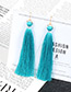 Bohemia Blue Pure Color Decorated Earrings