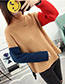 Vintage Khaki Color-macthing Decorated Sweater