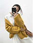 Vintage Yellow Pure Color Decorated Knitting Cardigan