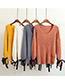 Retro Light Orange Bowknot Shape Decorated Sweater