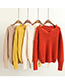 Fashion Orange Lace Shape Decorated Sweater