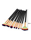 Fashion Sapphire Blue Color-matching Decorated Brushes (8pcs)