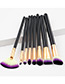 Fashion Black Color-matching Decorated Brushes (8pcs)