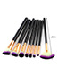 Fashion Black Color-matching Decorated Brushes (8pcs)