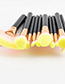 Fashion Yellow Fan Shape Decorated Brushes (10pcs)