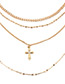 Elegant Silver Color Cross Shape Decorated Multilayer Necklace