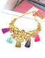 Vintage Gold Color Hollow Out Decorated Tassel Necklace