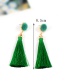 Fashion Green Fuzzy Ball Decorated Tassel Earrings