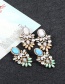 Fashion Blue Oval Shape Decorated Earrings