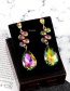 Fashion Multi-color Oval Shape Decorated Earrings