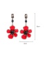 Lovely Red Flower Shape Decorated Earrings