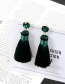 Bohemia Dark Green Round Shape Decorated Tassel Earrings