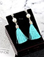 Bohemia Blue Tassel Decorated Earrings