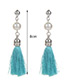 Bohemia Blue Tassel Decorated Earrings